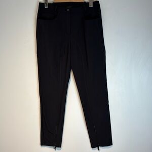 Annette Gortz black stretch seam front trousers zipper ankle size 40/US10